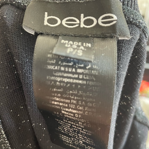 Bebe black metallic off the shoulder bodycon minidress size S - Picture 4 of 4